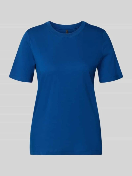Zdjęcie produktu krój regular fit t-shirt z czystej bawełny model 'PAULINA' Vero Moda Ciemnoniebieski