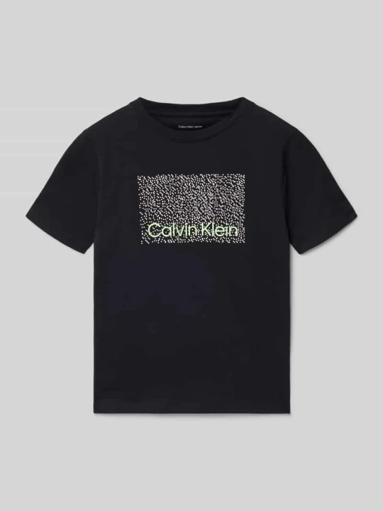 Zdjęcie produktu krój regular fit t-shirt z czystej bawełny model 'PERFOMATION' Calvin Klein Jeans Czarny