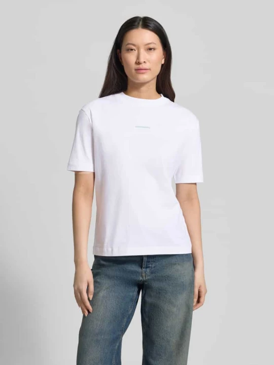 Zdjęcie produktu krój regular fit t-shirt z czystej bawełny model 'TARJAA' ARMEDANGELS Biały