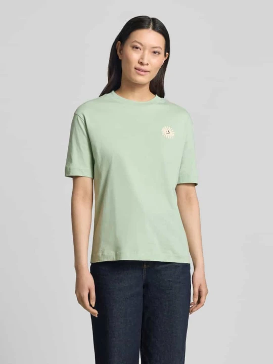 Zdjęcie produktu krój regular fit t-shirt z czystej bawełny model 'TARJAA' ARMEDANGELS Trzcinowy