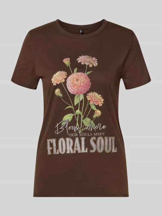 Zdjęcie produktu krój regular fit t-shirt z czystej bawełny 'ONLLUCY' Only Średniobrązowy melanż