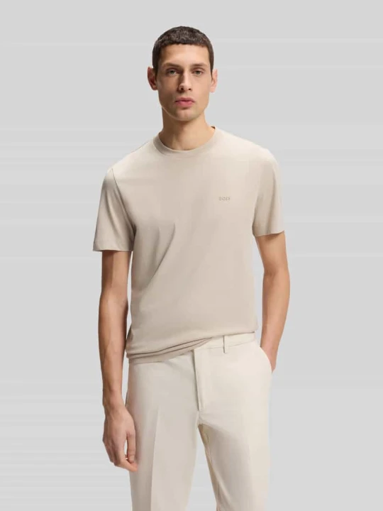 Zdjęcie produktu krój regular fit t-shirt z detal z logo model 'THOMPSON_01' Boss Beżowy