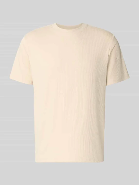Zdjęcie produktu krój regular fit t-shirt z mieszanka bawełny model 'SPENCER' Selected Écru