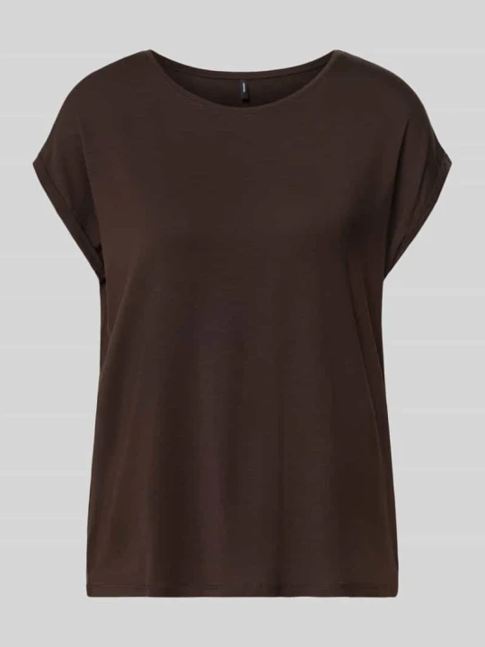 Zdjęcie produktu krój regular fit t-shirt z mieszanka lyocellu model 'AVA' Vero Moda Czekoladowy