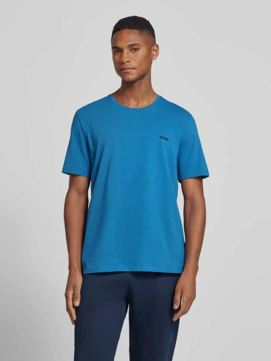 Zdjęcie produktu krój regular fit t-shirt z mieszanki bawełny Boss Niebieski