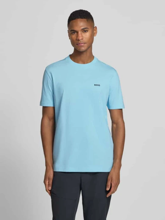 Zdjęcie produktu Regular Fit T-shirt z mieszanki bawełny model 'TEE' Boss Turkusowy