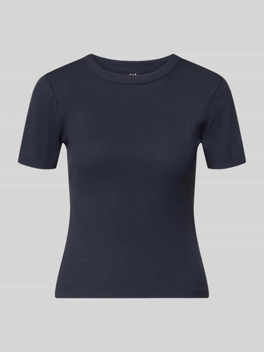 Zdjęcie produktu krój regular fit t-shirt z mieszanki bawełny model 'VAL' Only Granatowy