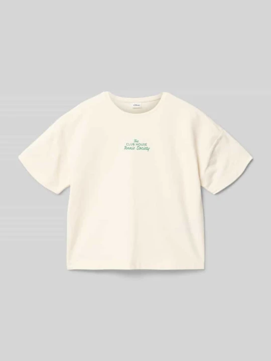 Zdjęcie produktu krój regular fit t-shirt z mieszanki bawełny s.Oliver Złamany biały