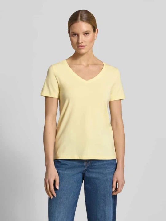 Zdjęcie produktu krój regular fit t-shirt z mieszanki bawełny s.Oliver Jasnożółty