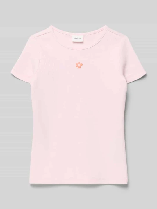 Zdjęcie produktu krój regular fit t-shirt z mieszanki bawełny s.Oliver Jasnoróżowy
