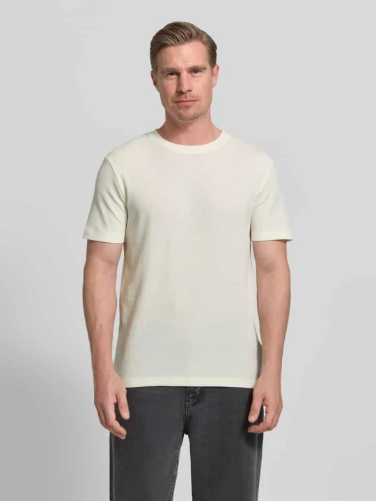 Zdjęcie produktu krój regular fit t-shirt z mieszanki bawełny Tom Tailor Złamany biały