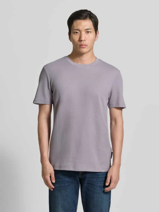Zdjęcie produktu krój regular fit t-shirt z mieszanki bawełny Tom Tailor Jasnofioletowy