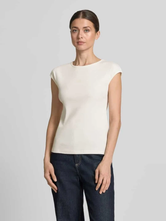 Zdjęcie produktu krój regular fit t-shirt z mieszanki bawełny Tom Tailor Złamany biały