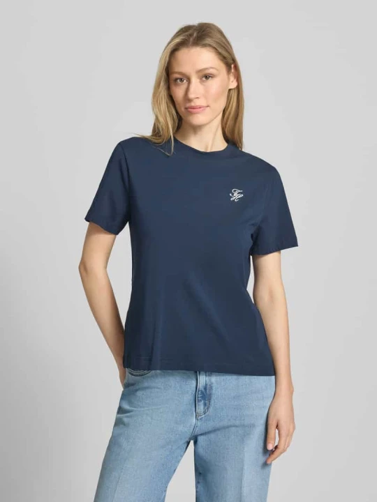 Zdjęcie produktu krój regular fit t-shirt z mieszanki bawełny Tommy Hilfiger Granatowy