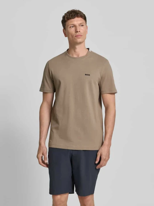 Zdjęcie produktu krój regular fit t-shirt z piki bawełnianej model 'TS_PIQUE' Boss Khaki