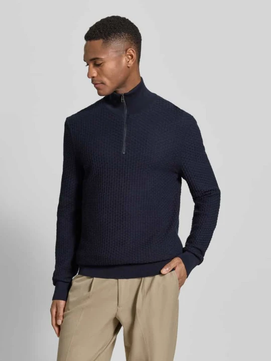 Zdjęcie produktu Krój regular fit troyer z czystej Bawełna Model 'H-ULICIO' Boss Granatowy