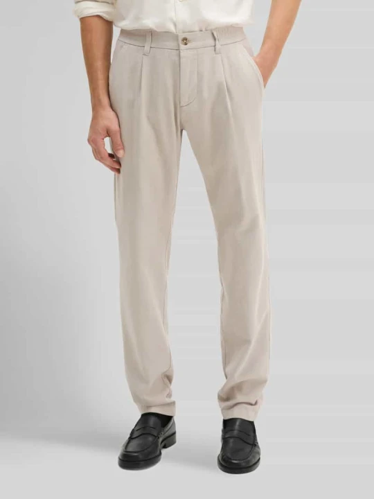 Zdjęcie produktu krój regular fit Wąskie spodnie z mieszanka bawełny model 'Stig Jogger' Marc O'Polo Beżowy