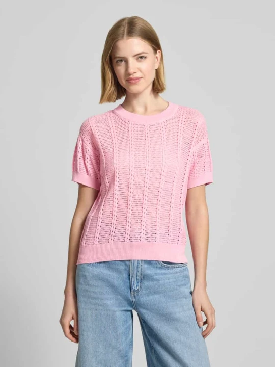 Zdjęcie produktu Krój relaxed fit koszulka z dzianiny z mieszanka bawełny model 'LUX LIGHT' Vero Moda Mocnoróżowy