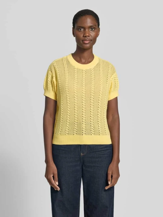 Zdjęcie produktu Krój relaxed fit koszulka z dzianiny z mieszanka bawełny model 'LUX LIGHT' Vero Moda Żółty