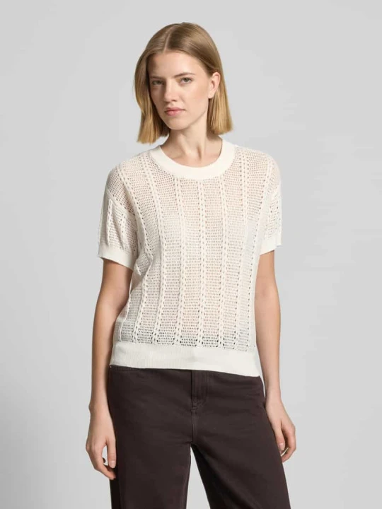 Zdjęcie produktu Krój relaxed fit koszulka z dzianiny z mieszanka bawełny model 'LUX LIGHT' Vero Moda Złamany biały