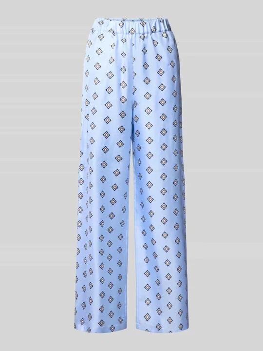 Zdjęcie produktu krój relaxed fit proste spodnie z czystego jedwabiu model 'LADATTI' MM By Max Mara Jasnoniebieski