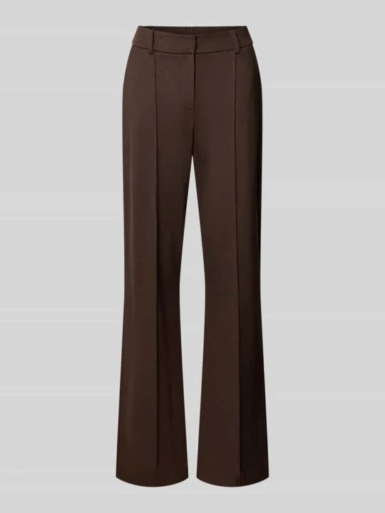 Zdjęcie produktu krój relaxed fit proste spodnie z mieszanka wiskozy model 'Luane Long' Opus Ciemnobrązowy