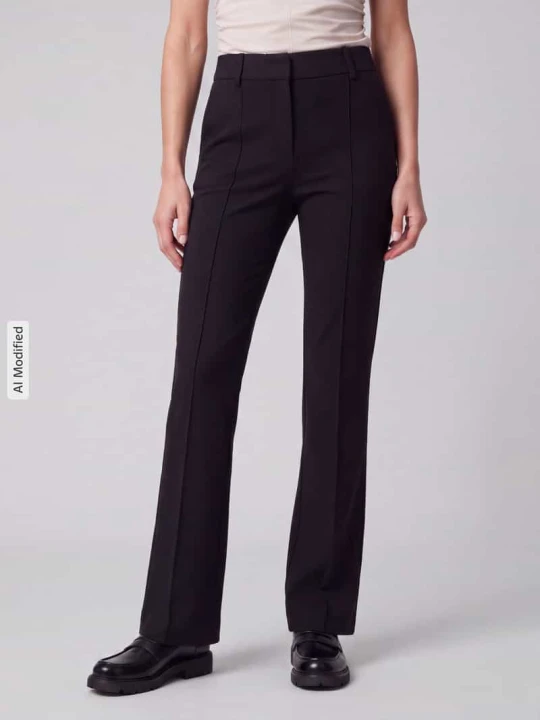 Zdjęcie produktu krój relaxed fit proste spodnie z mieszanka wiskozy model 'Luane Long' Opus Czarny