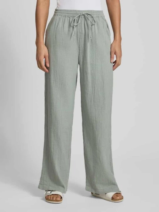 Zdjęcie produktu Spodnie o kroju relaxed fit o szerokim fasonie z bawełny model 'THYRA' Only Trzcinowy