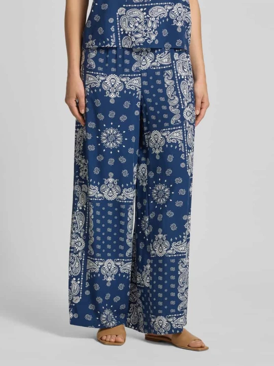 Zdjęcie produktu Krój relaxed fit szerokość spodnie z czystej wiskozy model 'KAVI' Only Granatowy