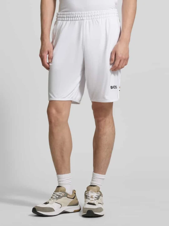 Zdjęcie produktu Krój relaxed fit szorty sportowe z nadruk z logo model 'SH_TOC SPIN 9 INCH' Boss Biały