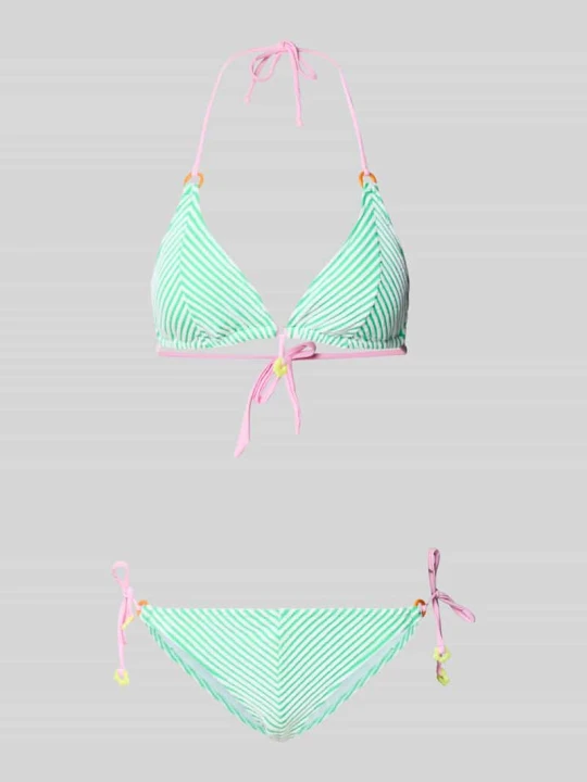Zdjęcie produktu Krój slim fit bikini z ozdobnym obszyciem model 'Elsa' Banana Moon Zielony