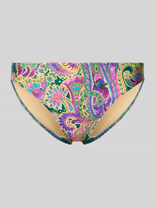 Zdjęcie produktu Dół bikini w kroju slim fit z nadrukiem paisley na całej powierzchni model 'Lise' MARIE JO Fioletowy