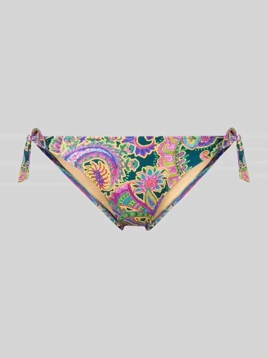 Zdjęcie produktu Dół bikini w kroju slim fit z nadrukiem paisley na całej powierzchni model 'Lise' MARIE JO Fioletowy