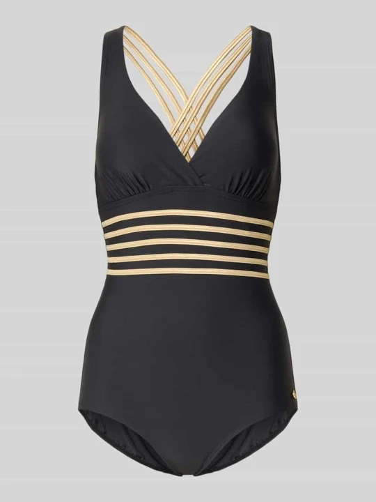 Zdjęcie produktu krój slim fit kostium kąpielowy z marszczeniami Lascana Czarny