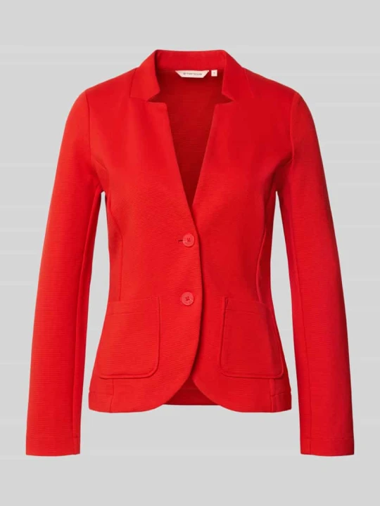 Zdjęcie produktu Krój slim fit krótki blezer z mieszanki bawełny Tom Tailor Czerwony