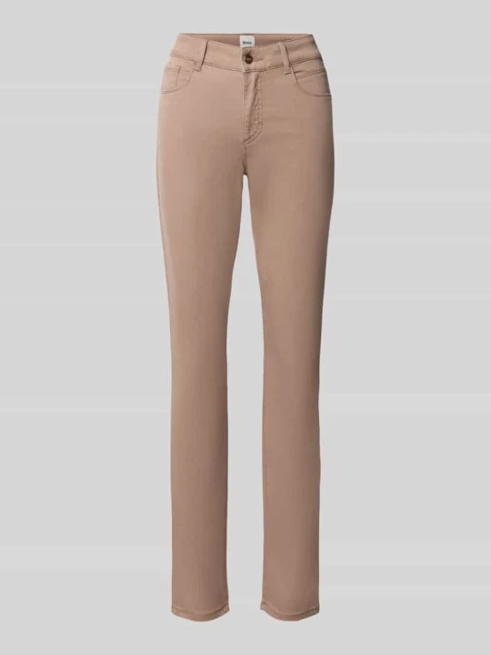 Zdjęcie produktu krój slim fit Wąskie spodnie z mieszanka lyocellu, bawełny i lnu z domieszką mieszanka modalu, bawełny i elastanu model 'SHAKIRA' BRAX