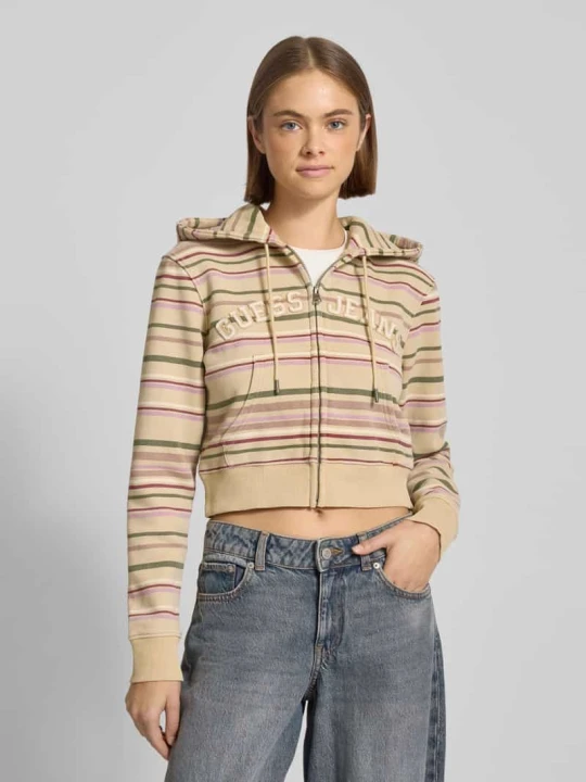 Zdjęcie produktu Krótka bluza rozpinana z kapturem Guess Beżowy