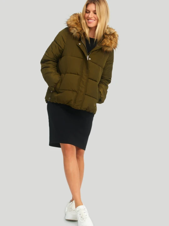 Zdjęcie produktu Krótka kurtka z kapturem w kolorze khaki Greenpoint