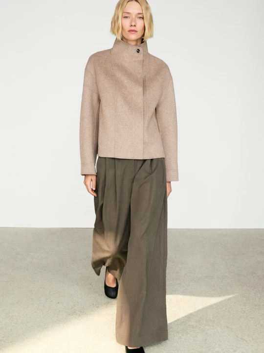 Zdjęcie produktu Krótka Kurtka Z Wełną - Szary Mysi - Massimo Dutti - Female