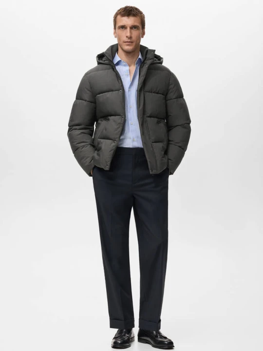 Zdjęcie produktu Krótka pikowana kurtka water repellent szary - Mężczyzna - MANGO MAN