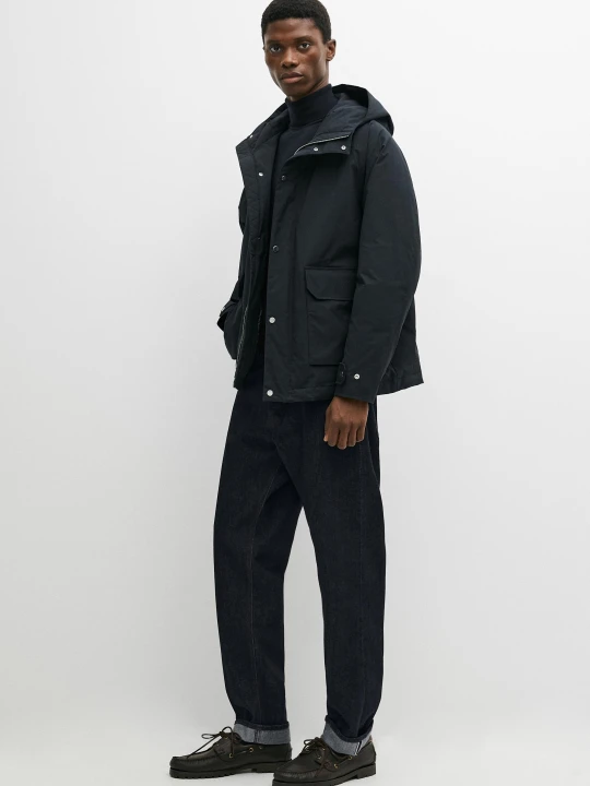 Zdjęcie produktu Krótka Pikowana Parka Z Kieszeniami - Granatowy - Massimo Dutti - Male