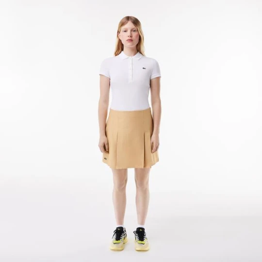 Zdjęcie produktu Krótka plisowana bawełniana spódnica Lacoste