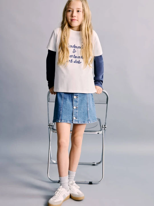 Zdjęcie produktu Krótka spódnica dżinsowa ciemnoniebieski - Dzieci - - MANGO KIDS
