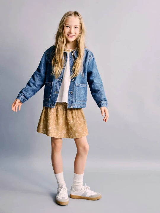 Zdjęcie produktu Krótka spódnica z nadrukiem musztardowy - Dzieci - lata - MANGO KIDS