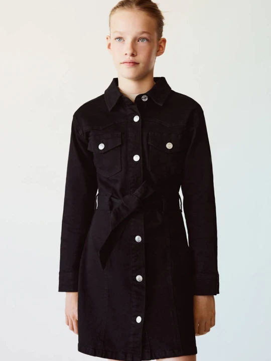 Zdjęcie produktu Krótka sukienka denimowa black denim - Dzieci - MANGO KIDS