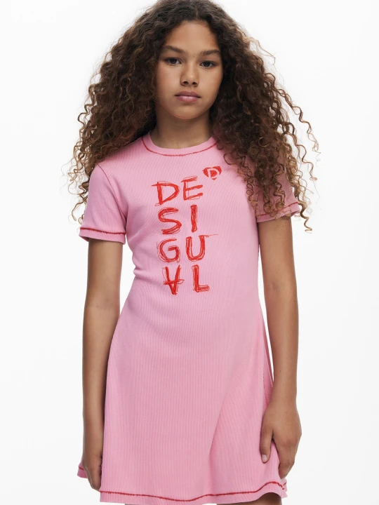 Zdjęcie produktu krótka sukienka z logo Desigual czerwony