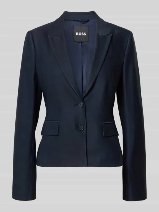 Zdjęcie produktu Krótki blezer o kroju slim fit z mieszanka wiskozy i lyocellu model 'Jia18' Boss Granatowy