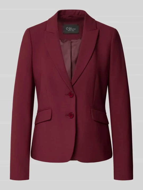 Zdjęcie produktu Krótki blezer o kroju slim fit z mieszanki wiskozy s.Oliver Bordowy