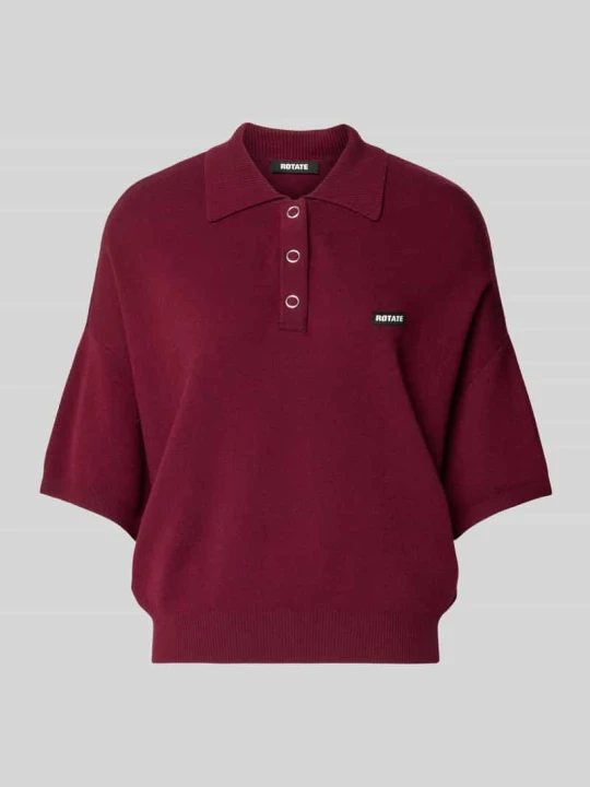 Zdjęcie produktu Krótki dzianinowy polo o kroju boxy fit ROTATE Bordowy