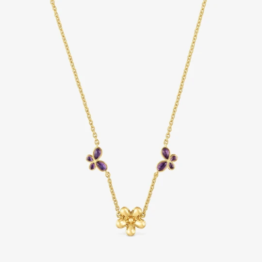 Zdjęcie produktu Krótki Naszyjnik Ze Srebra Pokrytego 18-Karatowym Złotem, Z Ametystem Daisy - Tous LILAC